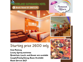 Enjoy a luxurious stay at Everland Kathmandu Hotel located at Keshar Mahal, Thamel, Kathmandu.