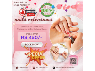 Dashain & Tihar Exclusive Offer  Get stunning Nail Extensions for both hands at only Rs. 850!