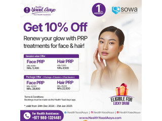 Revive Your Skin & Hair with 10% Off PRP Packages at Health Yaad Aayo